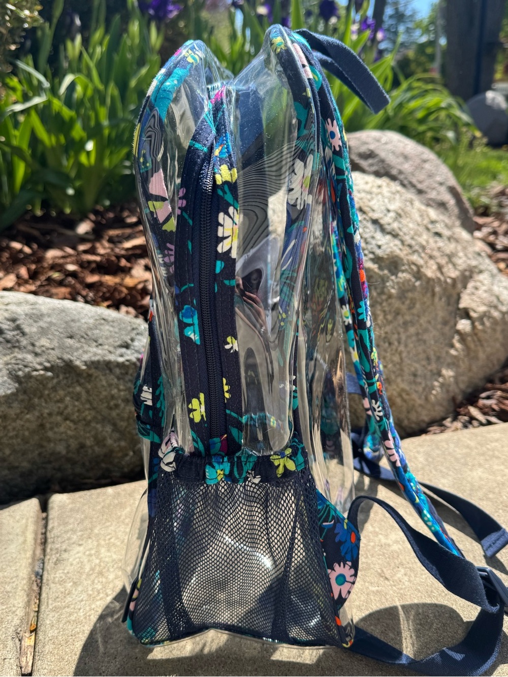Vera Bradley Clearly Colorful  Floral-Trim Backpack with Front Pocket full size - Picture 5 of 7